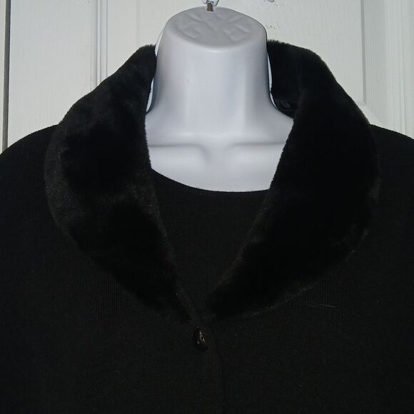 Lennie for Nina Leonard 2 pc  wool blend black dress and cardigan set Sz  2X NWT - Picture 4 of 12